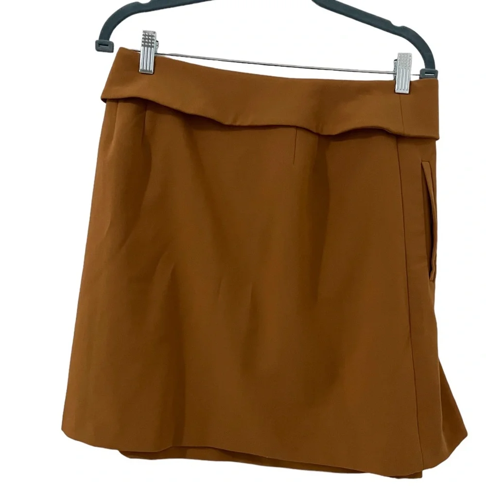 Ann Taylor Loft Camel Cross Skirt with Tie In Front. Only worn twice. - Picture 2 of 2
